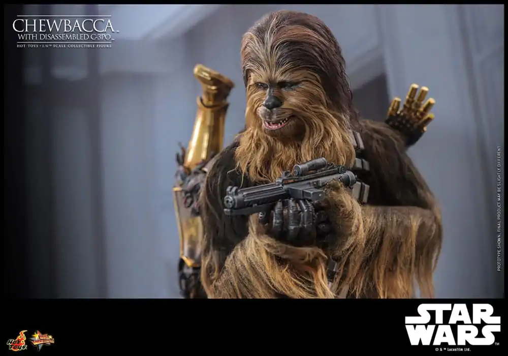 Star Wars Episode V Movie Masterpiece Action Figure 1/6 Chewbacca with Disassembled C-3PO 36 cm product photo