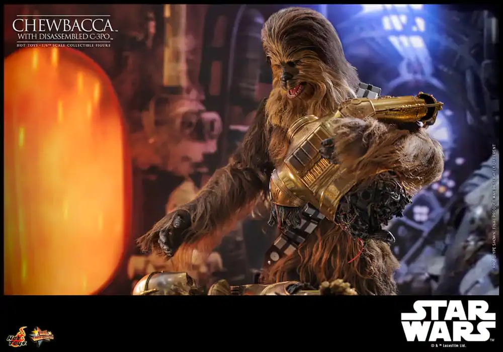 Star Wars Episode V Movie Masterpiece Action Figure 1/6 Chewbacca with Disassembled C-3PO 36 cm product photo