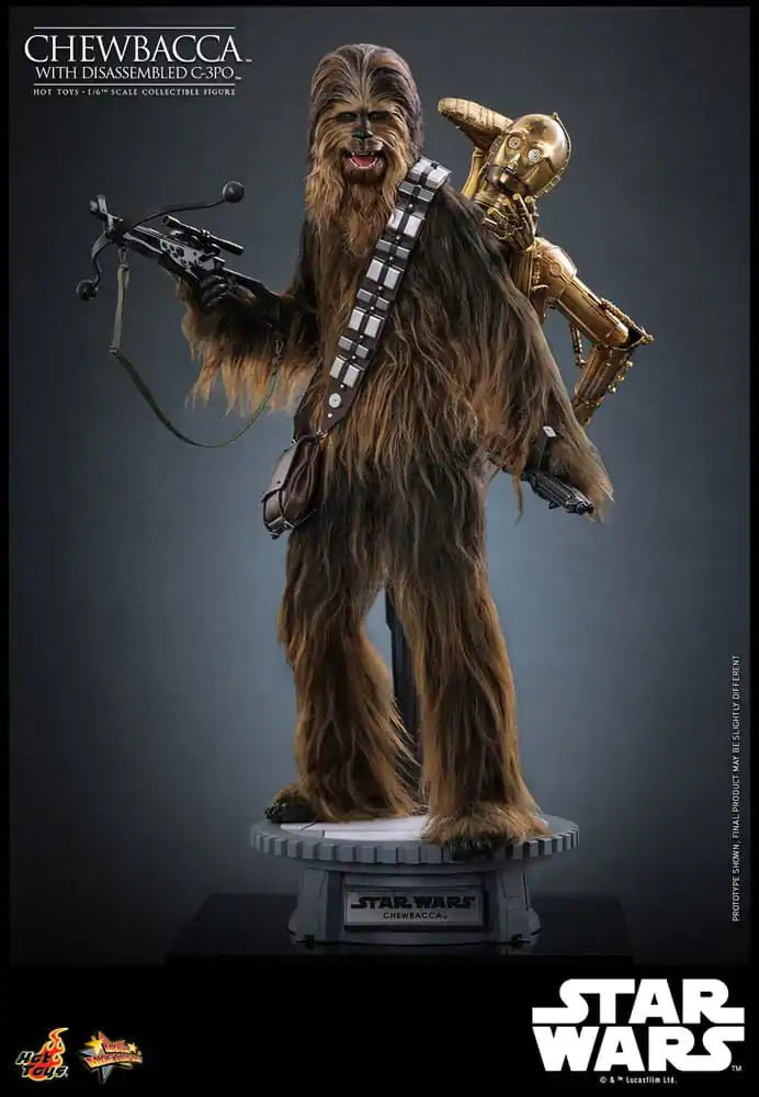 Star Wars Episode V Movie Masterpiece Action Figure 1/6 Chewbacca with Disassembled C-3PO 36 cm product photo