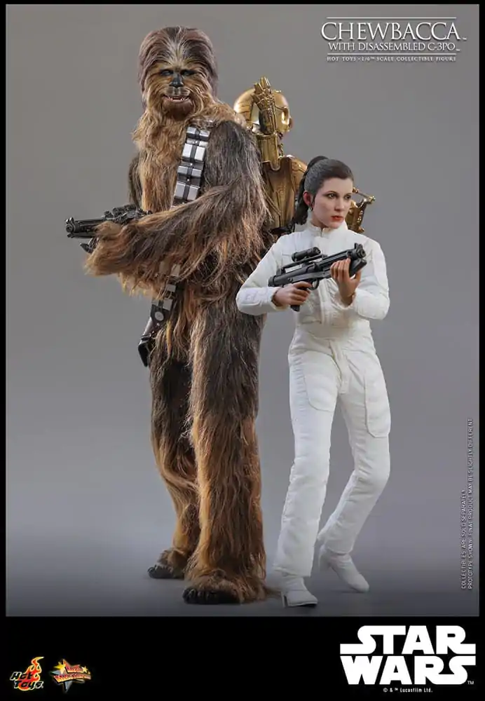 Star Wars Episode V Movie Masterpiece Action Figure 1/6 Chewbacca with Disassembled C-3PO 36 cm product photo