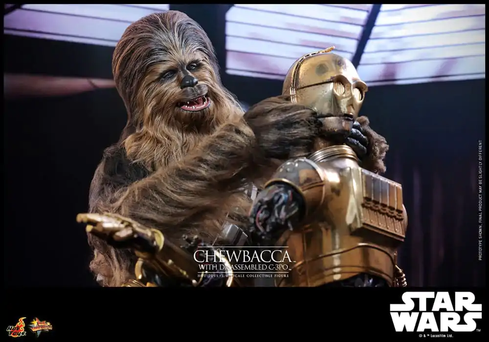 Star Wars Episode V Movie Masterpiece Action Figure 1/6 Chewbacca with Disassembled C-3PO 36 cm product photo