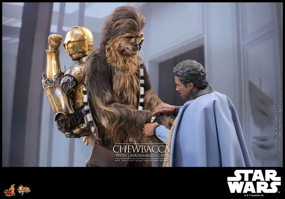 Star Wars Episode V Movie Masterpiece Action Figure 1/6 Chewbacca with Disassembled C-3PO 36 cm product photo