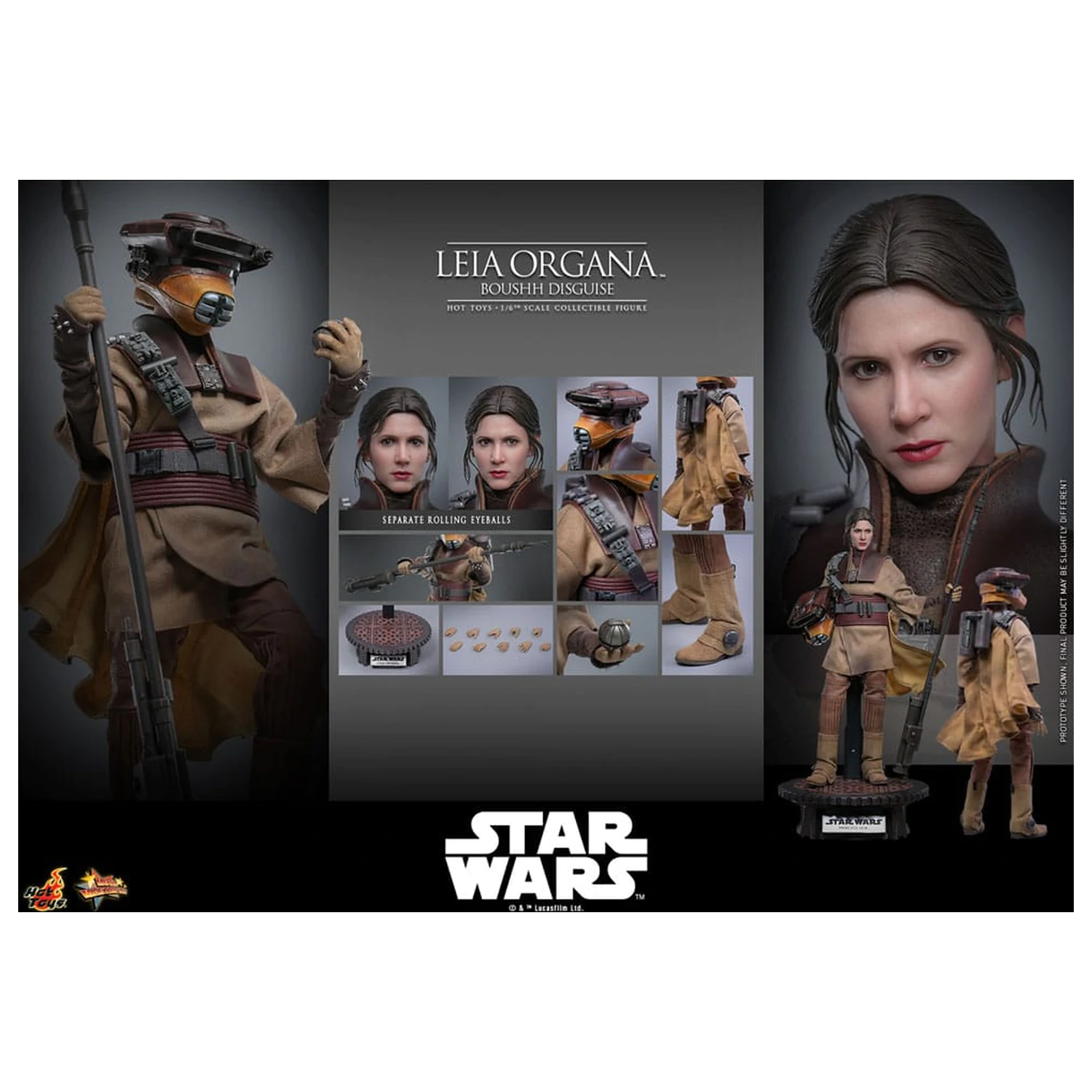 Star Wars Episode VI Movie Masterpiece Action Figure 1/6 Leia Organa (Boushh Disguise) 27 cm product photo
