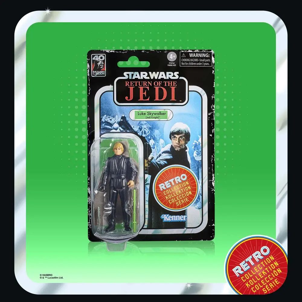 Star Wars Episode VI Retro Collection Action Figure Luke Skywalker (Jedi Knight) 10 cm product photo