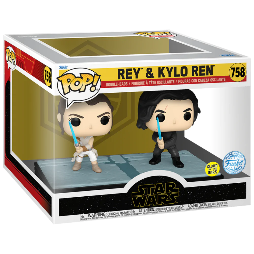 Star Wars Funko POP! Movie Moments Vinyl Bobble-Head 2-Pack Kylo & Rey 9 cm product photo