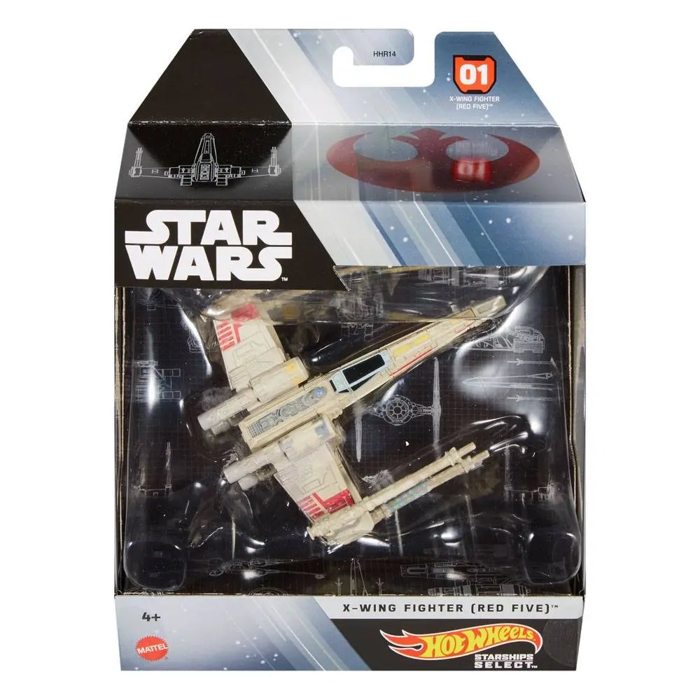 Star Wars Hot Wheels Starships Select Diecast Vehicle X-Wing Fighter (Red Five) product photo