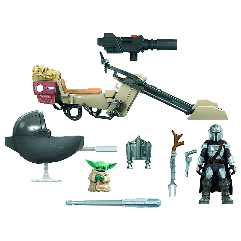 Star Wars Mission Fleet The Mandalorian Yoda The Child + Speeder Bike set figure product photo