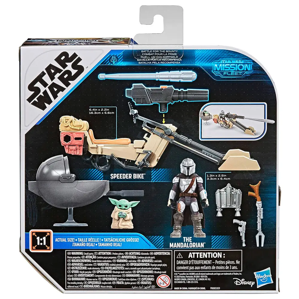 Star Wars Mission Fleet The Mandalorian Yoda The Child + Speeder Bike set figure product photo