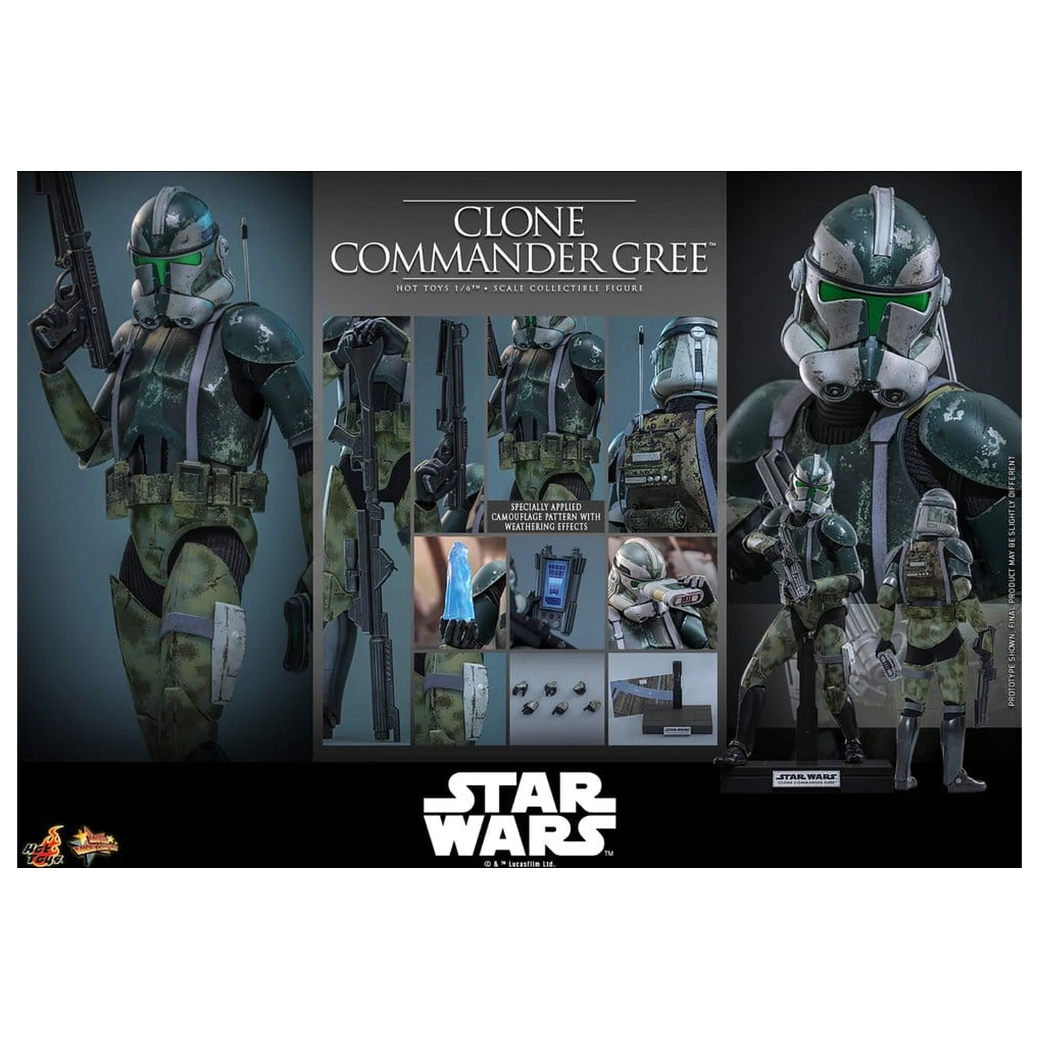 Star Wars Movie Masterpiece Action Figure 1/6 Clone Commander Gree 30 cm product photo