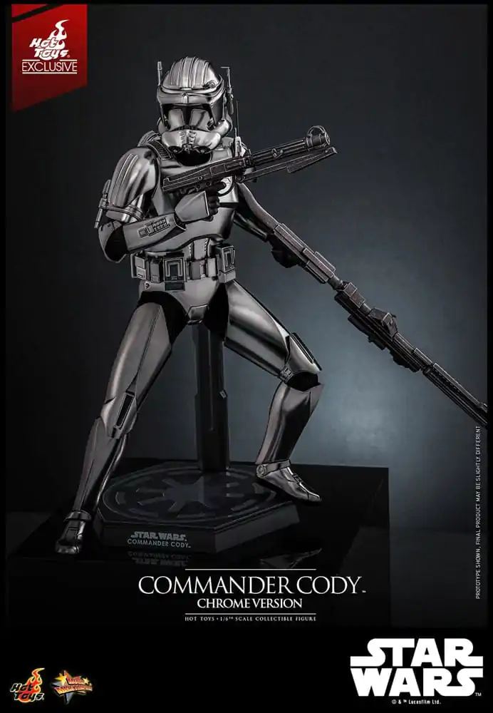 Star Wars Movie Masterpiece Action Figure 1/6 Commander Cody (Chrome Version) Hot Toys Exclusive 30 cm product photo