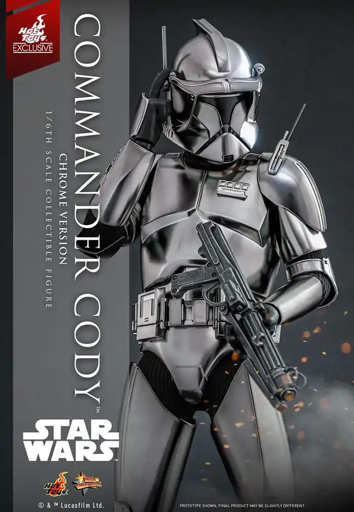 Star Wars Movie Masterpiece Action Figure 1/6 Commander Cody (Chrome Version) Hot Toys Exclusive 30 cm product photo
