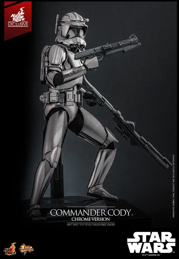 Star Wars Movie Masterpiece Action Figure 1/6 Commander Cody (Chrome Version) Hot Toys Exclusive 30 cm product photo