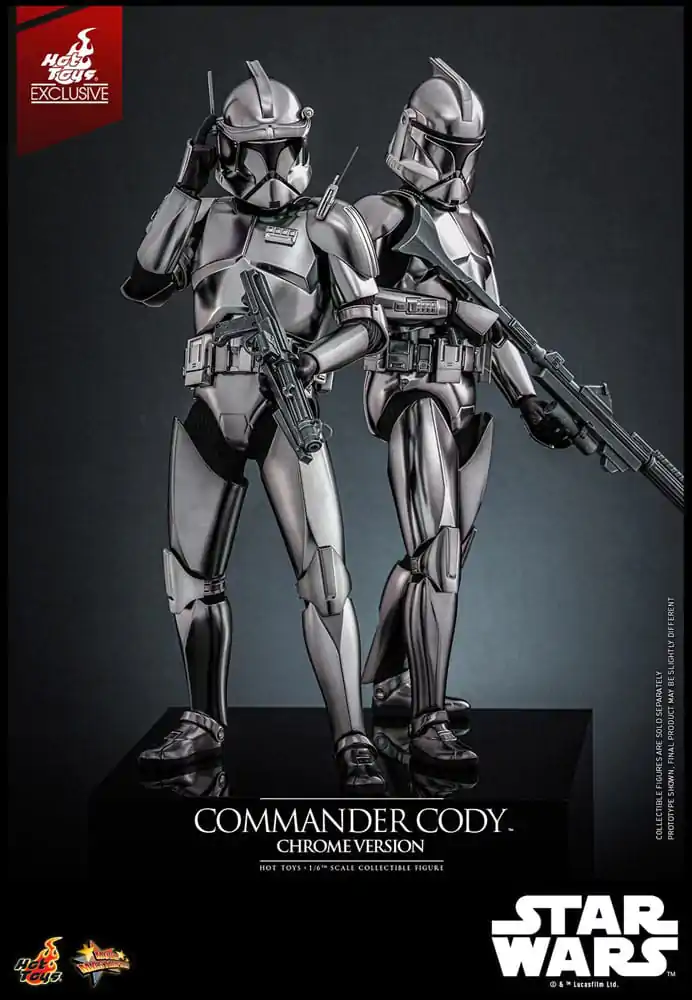 Star Wars Movie Masterpiece Action Figure 1/6 Commander Cody (Chrome Version) Hot Toys Exclusive 30 cm product photo