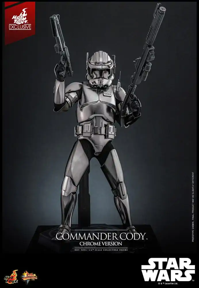 Star Wars Movie Masterpiece Action Figure 1/6 Commander Cody (Chrome Version) Hot Toys Exclusive 30 cm product photo
