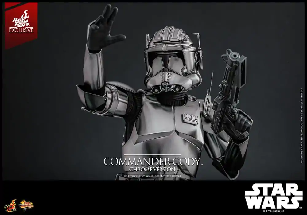 Star Wars Movie Masterpiece Action Figure 1/6 Commander Cody (Chrome Version) Hot Toys Exclusive 30 cm product photo