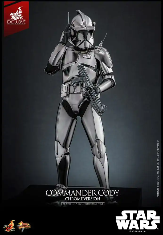 Star Wars Movie Masterpiece Action Figure 1/6 Commander Cody (Chrome Version) Hot Toys Exclusive 30 cm product photo