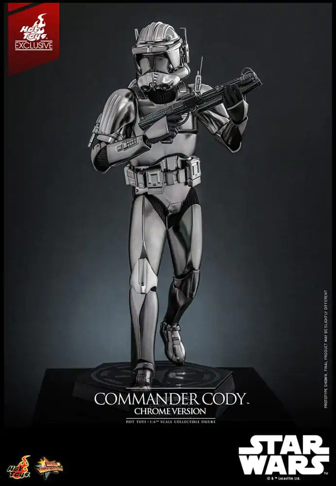 Star Wars Movie Masterpiece Action Figure 1/6 Commander Cody (Chrome Version) Hot Toys Exclusive 30 cm product photo