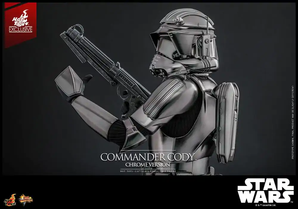 Star Wars Movie Masterpiece Action Figure 1/6 Commander Cody (Chrome Version) Hot Toys Exclusive 30 cm product photo