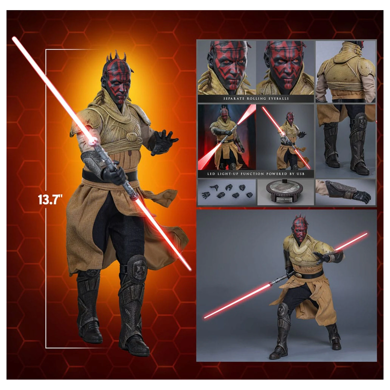 Star Wars Movie Masterpiece Action Figure 1/6 Darth Maul (Concept Art) Hot Toys Exclusive 35 cm product photo