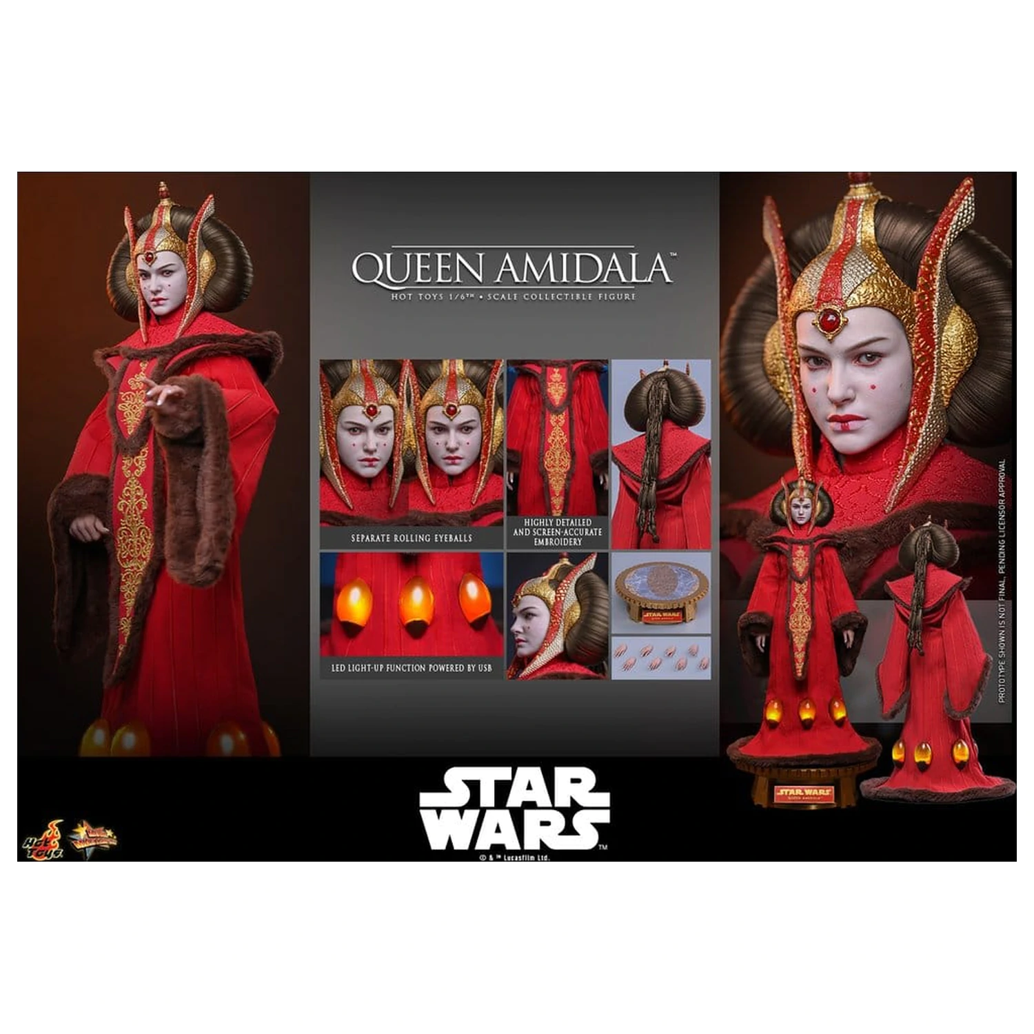 Star Wars Movie Masterpiece Action Figure 1/6 Queen Amidala 28 cm product photo