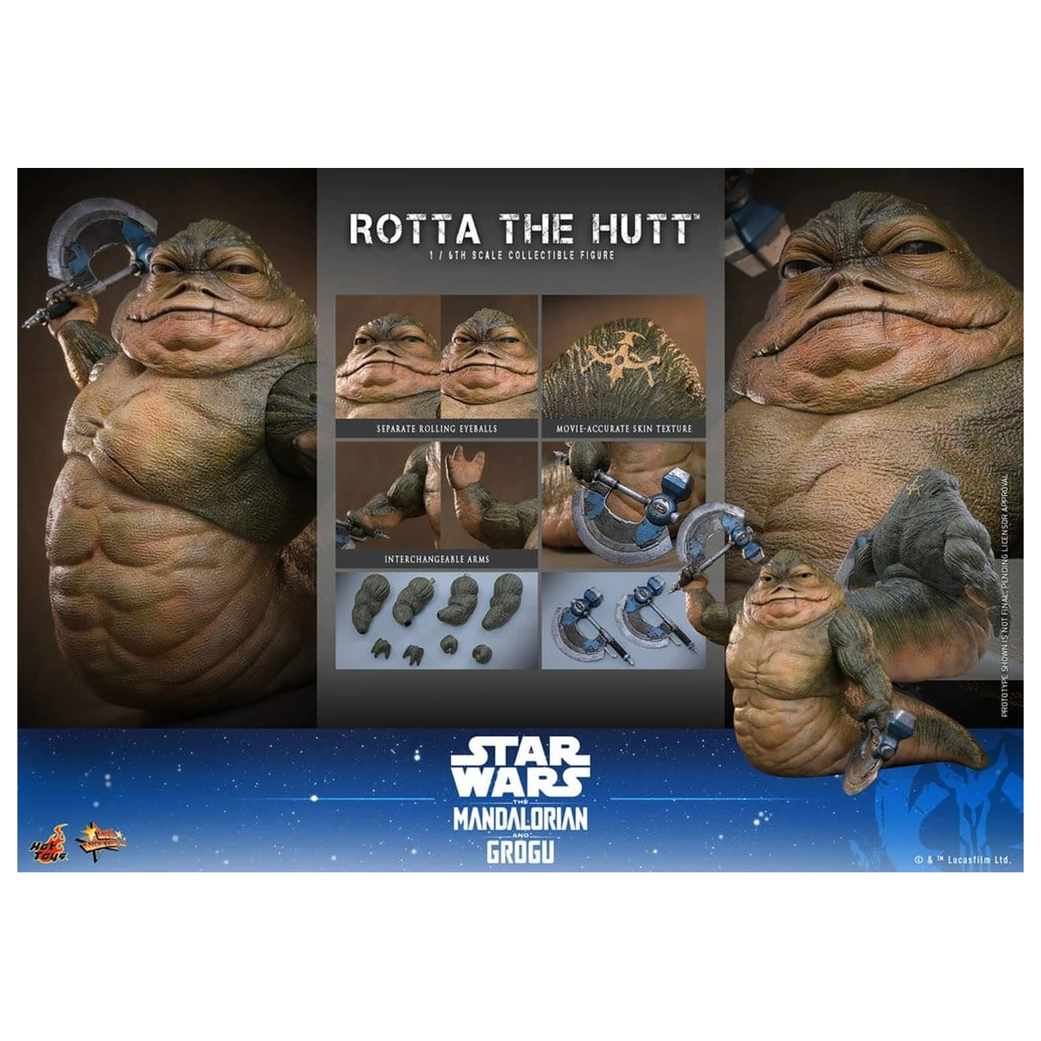 Star Wars Movie Masterpiece Action Figure 1/6 Rotta The Hutt 32 cm product photo