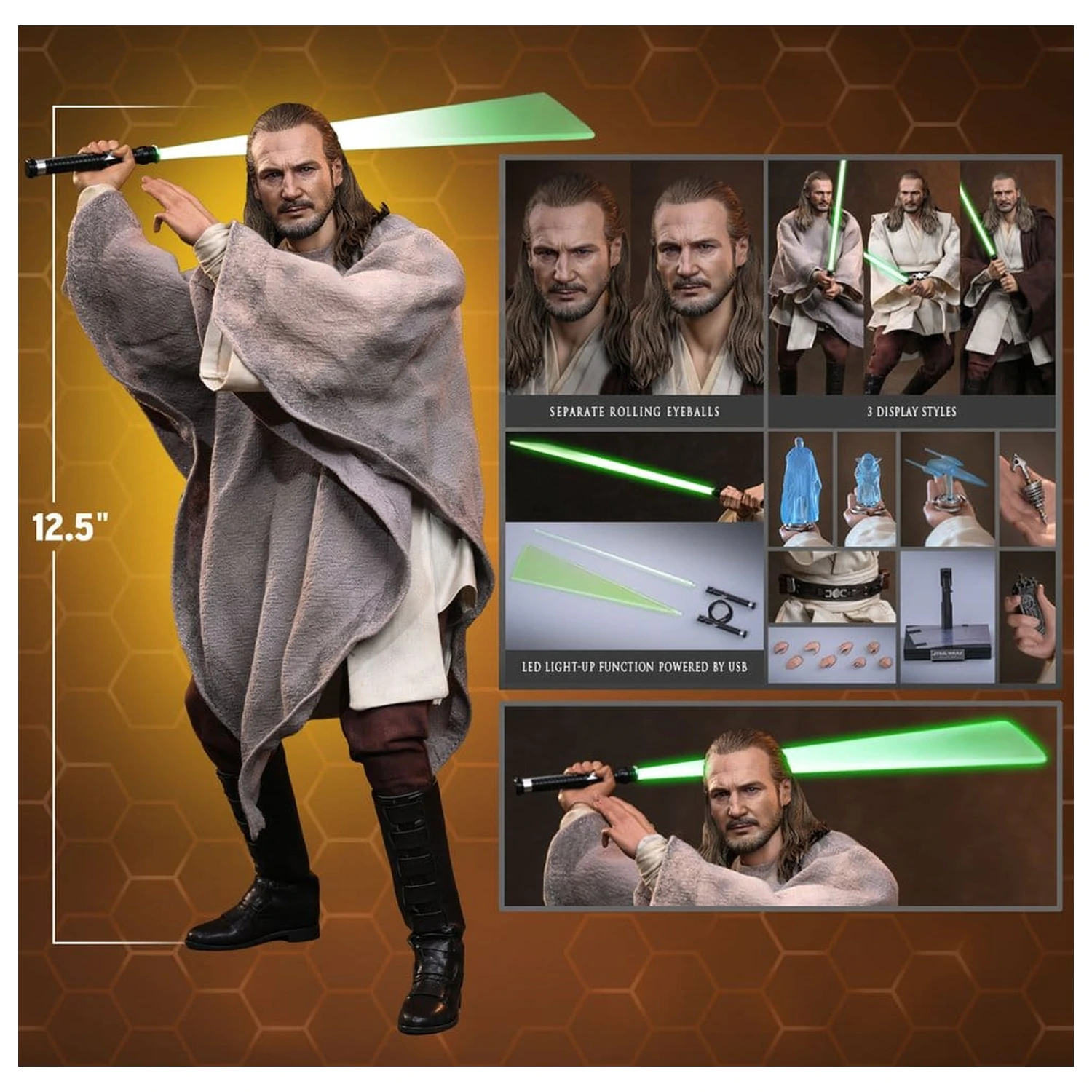 Star Wars Movie Masterpiece Action Figure 1/6 Qui-Gon Jinn (Collector Edition) 32 cm product photo