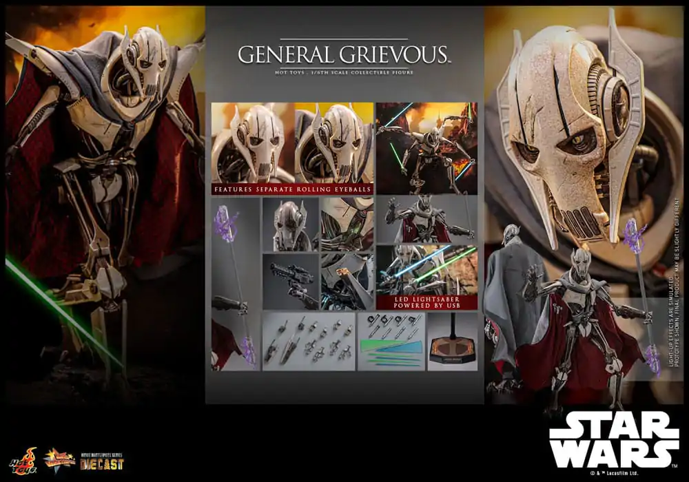 Star Wars Movie Masterpiece Diecast Action Figure 1/6 General Grievous 42 cm product photo