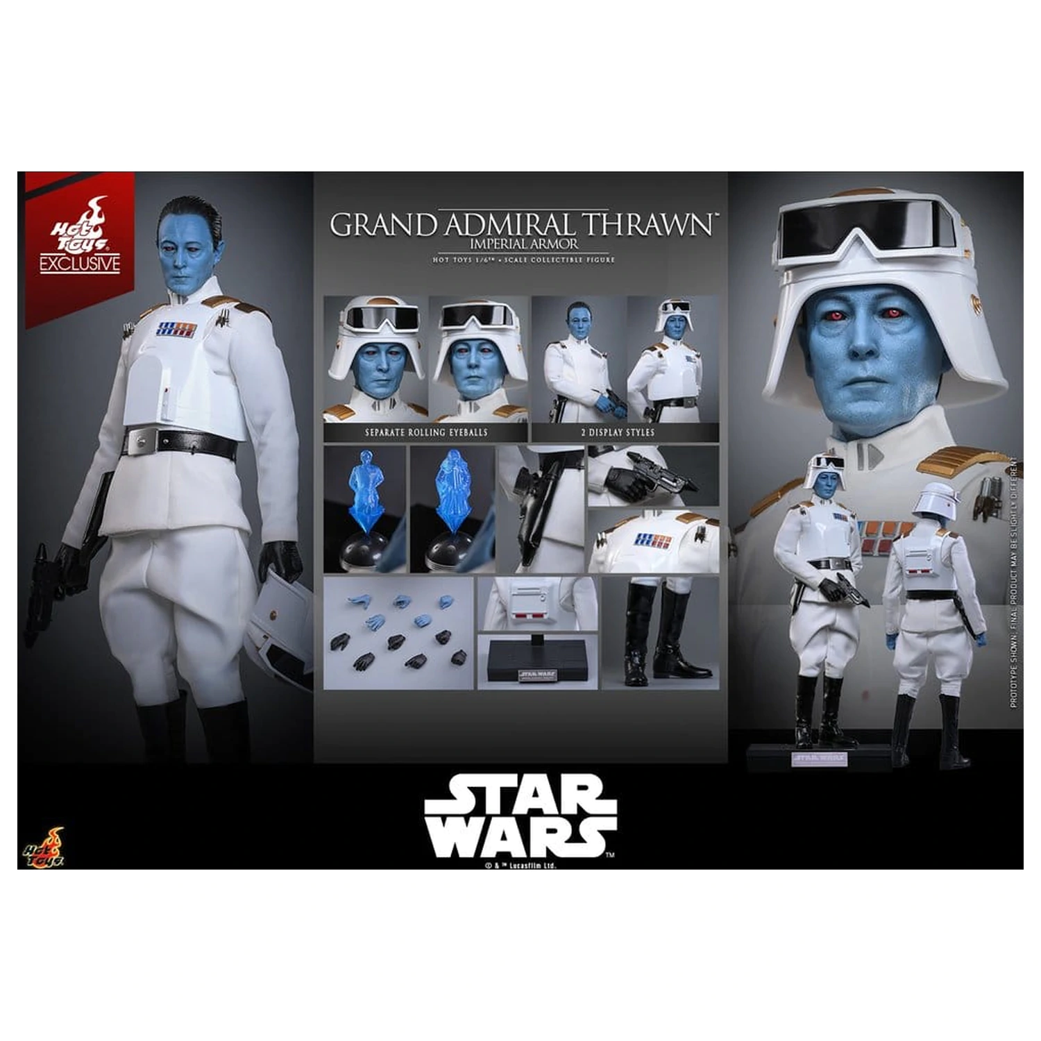Star Wars: Rebels Television Masterpiece Action Figure 1/6 Grand Admiral Thrawn (Imperial Armor) 32 cm product photo
