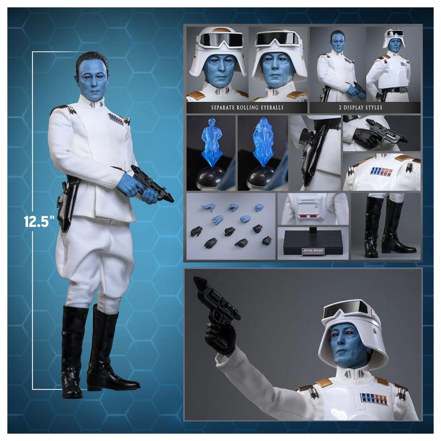 Star Wars: Rebels Television Masterpiece Action Figure 1/6 Grand Admiral Thrawn (Imperial Armor) 32 cm product photo