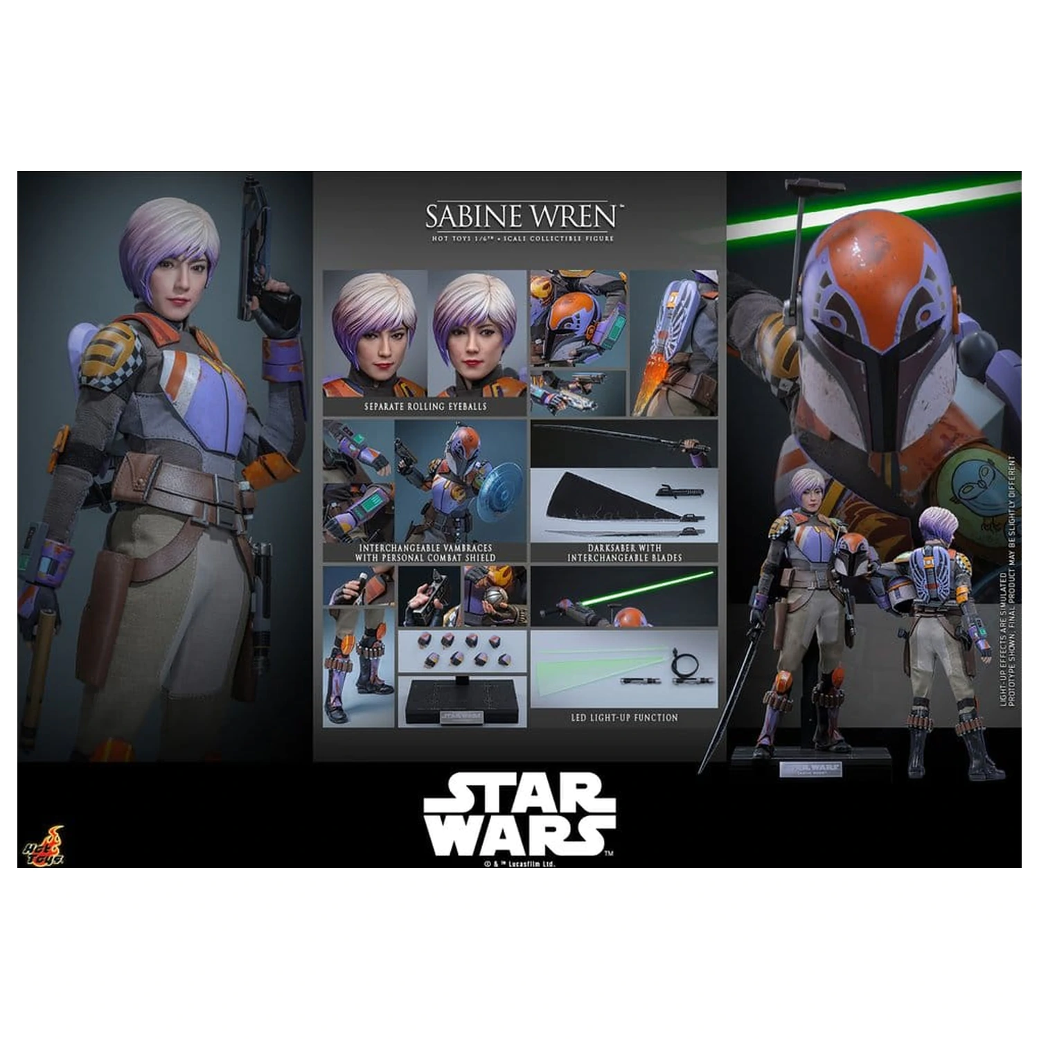 Star Wars: Rebels Television Masterpiece Action Figure 1/6 Sabine Wren 29 cm product photo