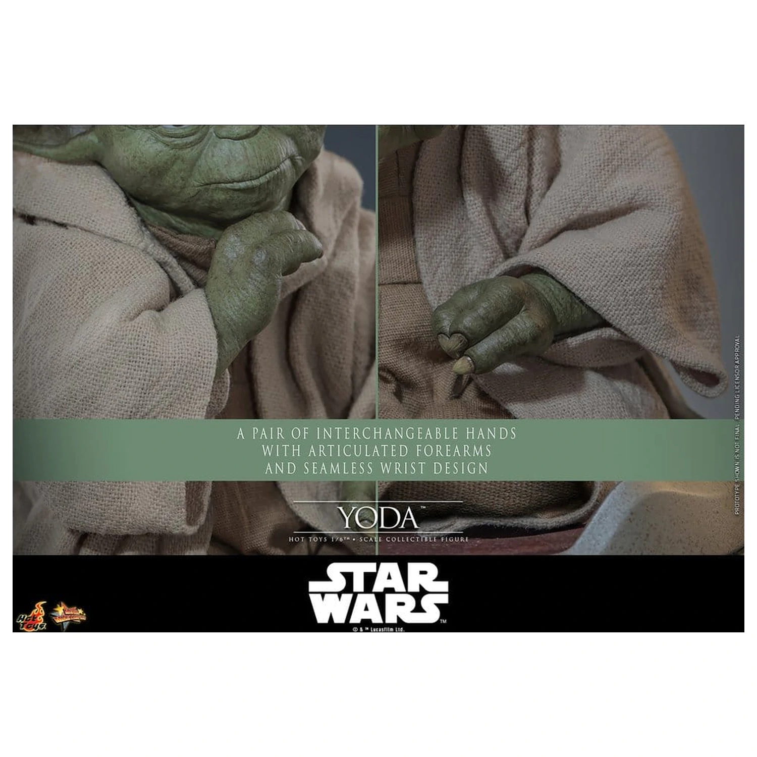 Star Wars: Revenge of the Sith Movie Masterpiece Action Figure 1/6 Yoda 14 cm product photo