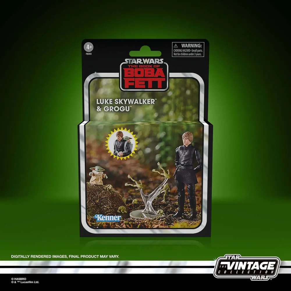 Star Wars: The Book of Boba Fett Vintage Collection Action Figures Luke Skywalker & Grogu 10 cm termékfotó