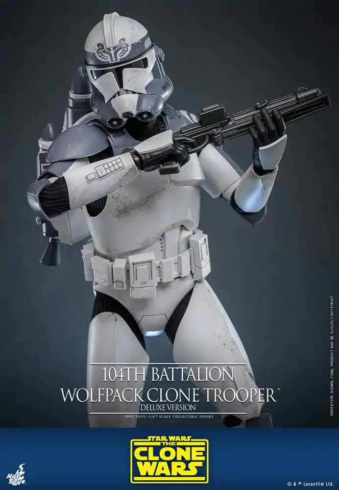 Star Wars The Clone Wars Action Figure 1/6 104th Battalion Wolfpack Clone Trooper Deluxe Version 30 cm product photo