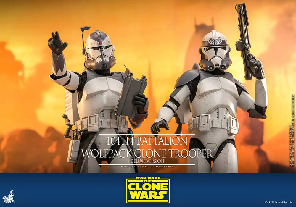 Star Wars The Clone Wars Action Figure 1/6 104th Battalion Wolfpack Clone Trooper Deluxe Version 30 cm product photo