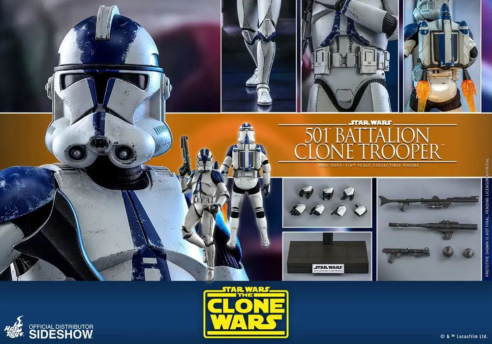 Star Wars The Clone Wars Action Figure 1/6 501st Battalion Clone Trooper 30 cm product photo