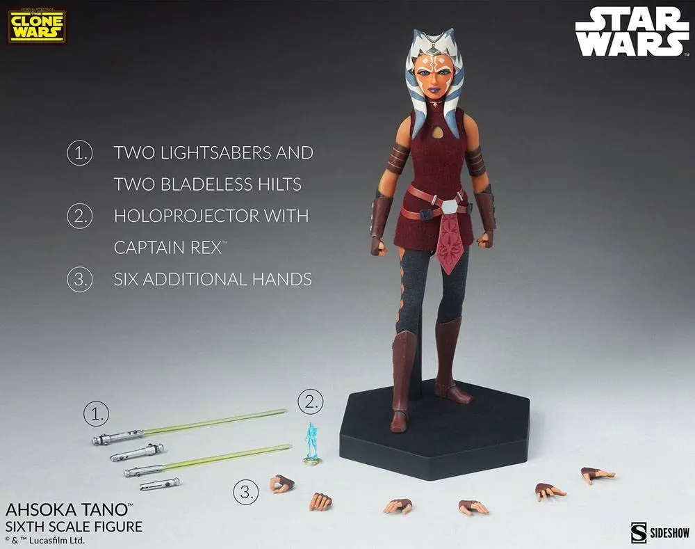 Star Wars The Clone Wars Action Figure 1/6 Ahsoka Tano 27 cm product photo