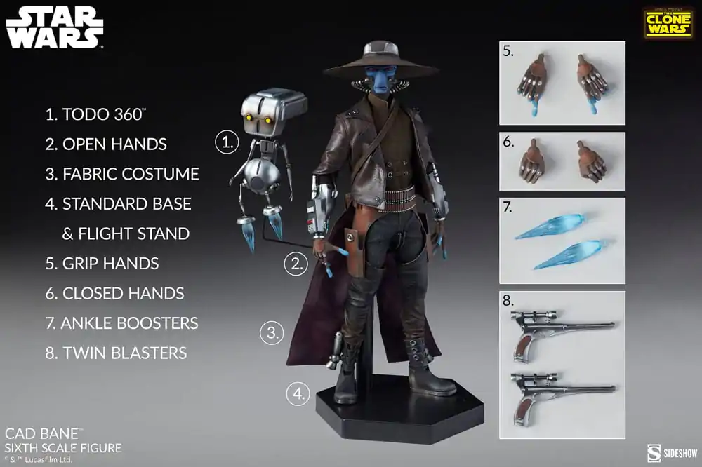 Star Wars The Clone Wars Action Figure 1/6 Cad Bane 32 cm product photo