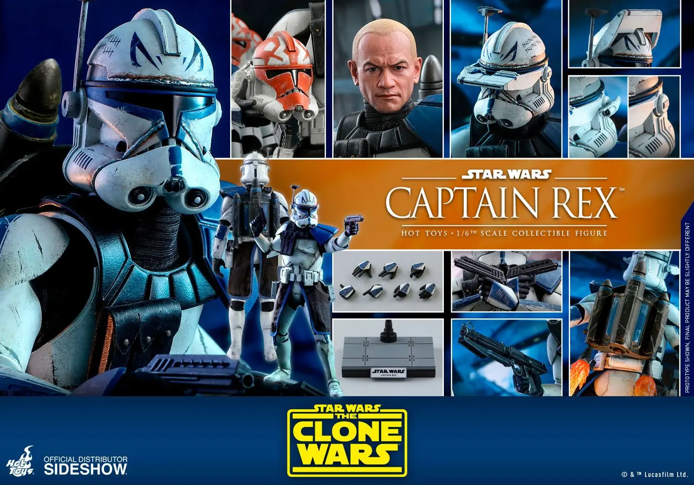 Star Wars The Clone Wars Action Figure 1/6 Captain Rex 30 cm product photo