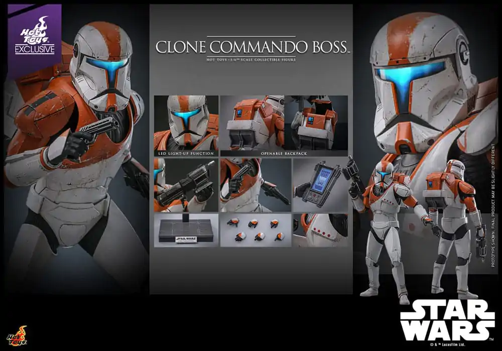 Star Wars: The Clone Wars Action Figure 1/6 Clone Commando Boss Hot Toys Exclusive 30 cm product photo