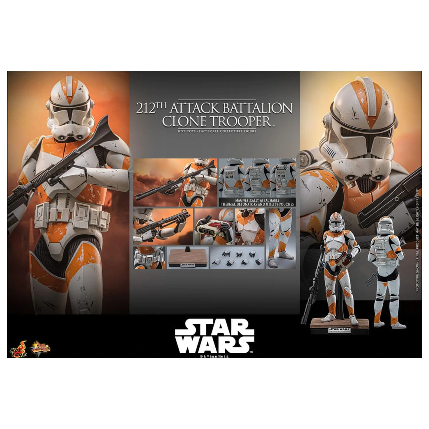 Star Wars: The Clone Wars Action Figure 1/6 212th Attack Battalion Clone Trooper 30 cm product photo