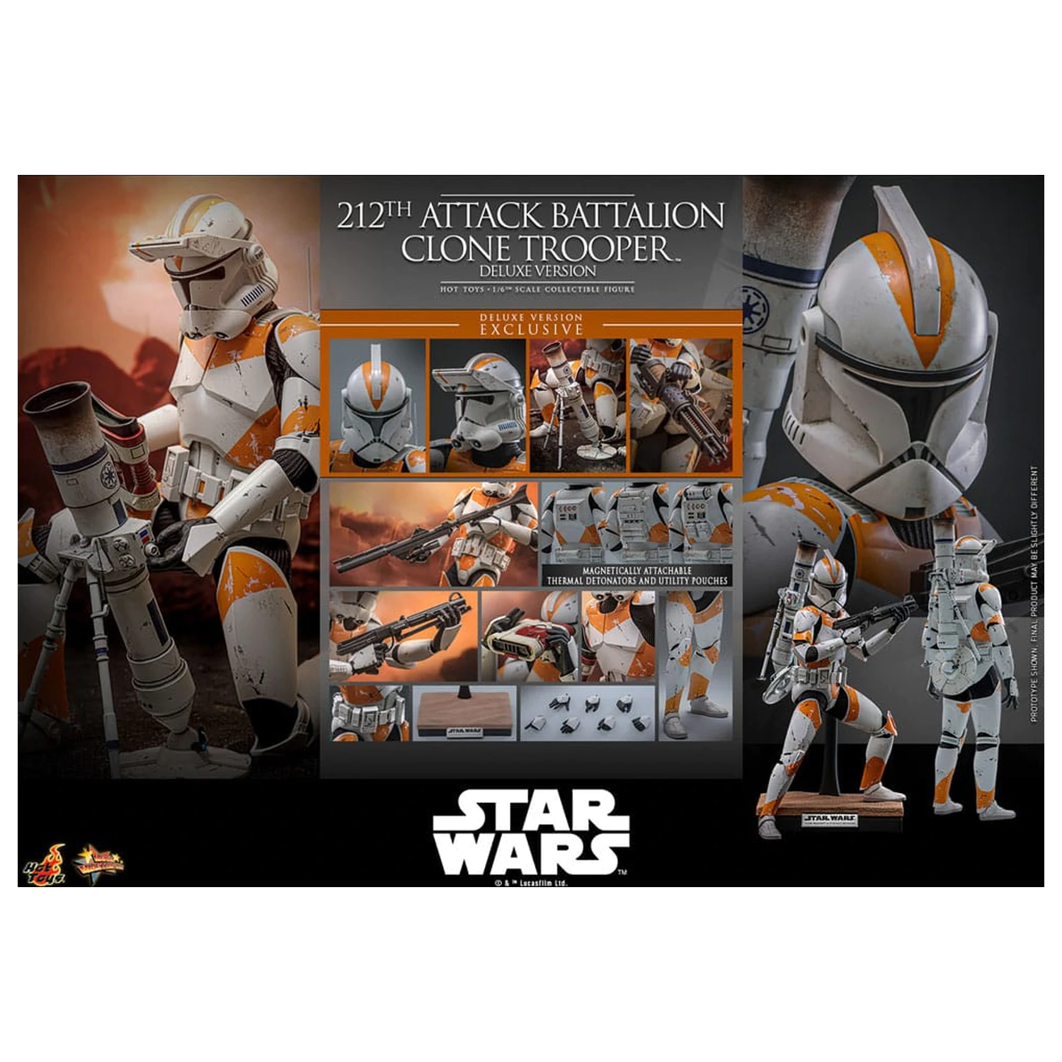 Star Wars: The Clone Wars Action Figure 1/6 212th Attack Battalion Clone Trooper Deluxe Version 30 cm product photo