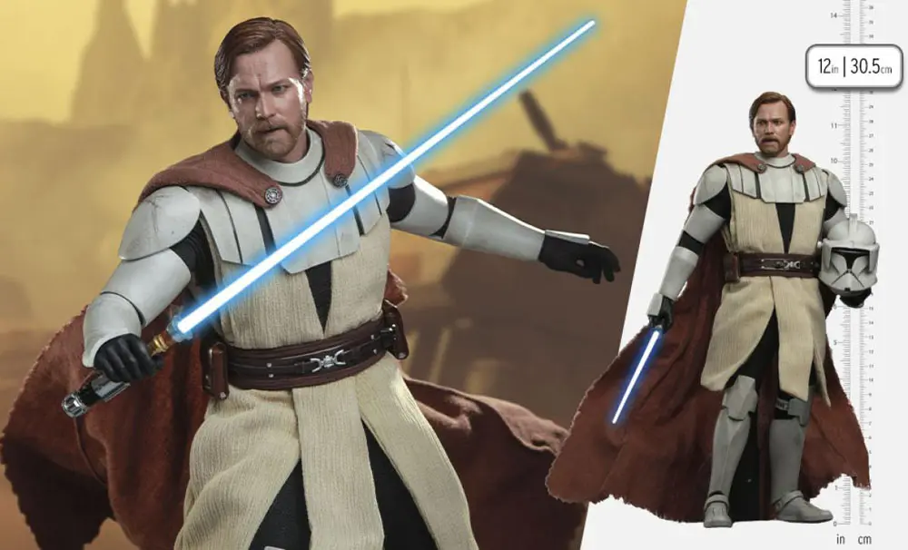 Star Wars The Clone Wars Action Figure 1/6 Obi-Wan Kenobi 30 cm product photo