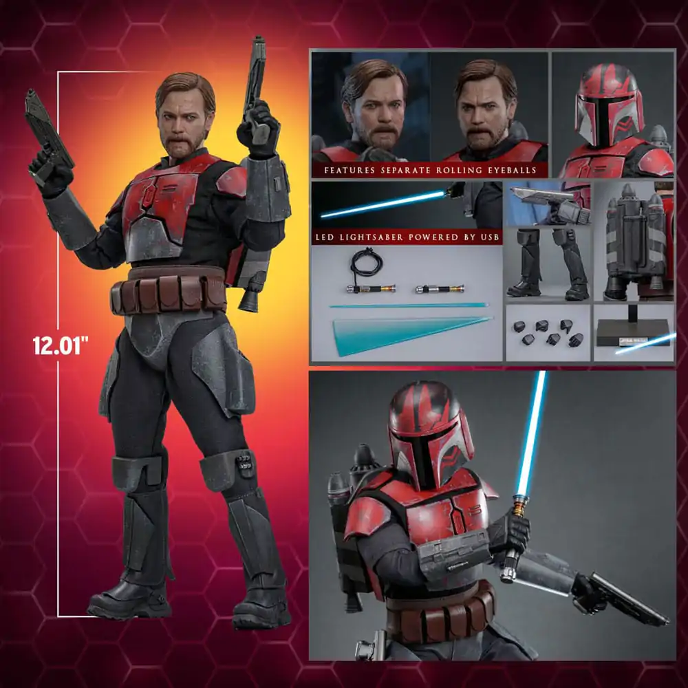 Star Wars: The Clone Wars Movie Masterpiece Action Figure 1/6 Obi-Wan (Mandalorian Armor) Hot Toys Exclusive 31 cm product photo