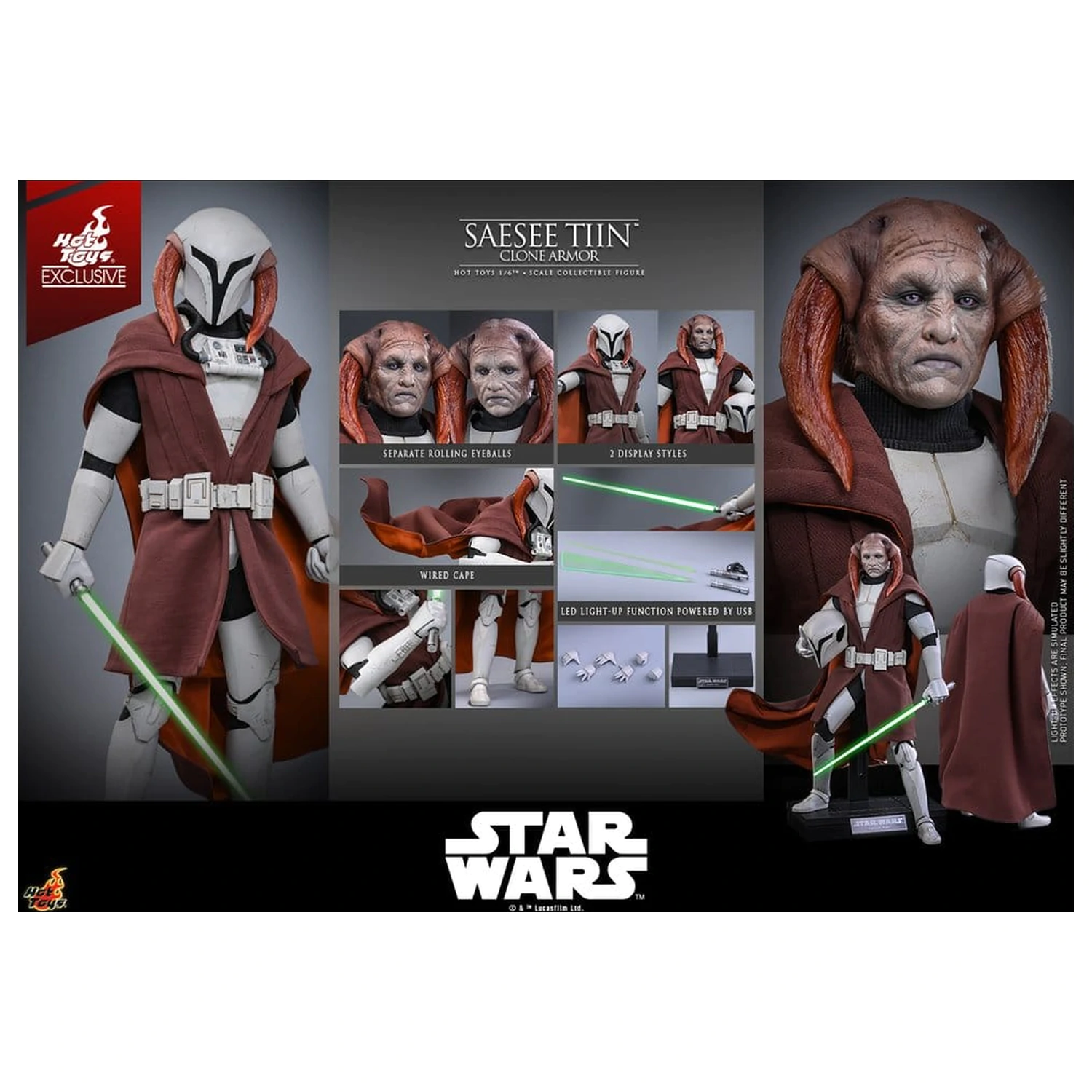 Star Wars: The Clone Wars Television Masterpiece Action Figure 1/6 Saesee Tiin (Clone Armor) 32 cm product photo