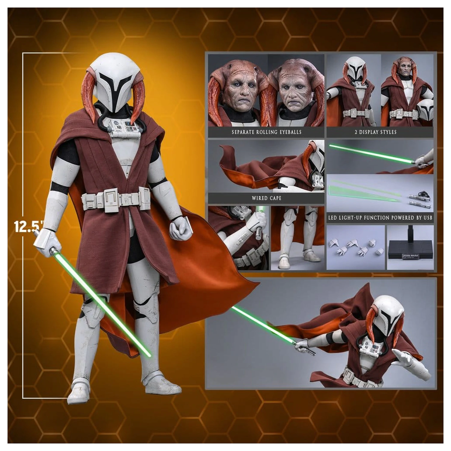 Star Wars: The Clone Wars Television Masterpiece Action Figure 1/6 Saesee Tiin (Clone Armor) 32 cm product photo