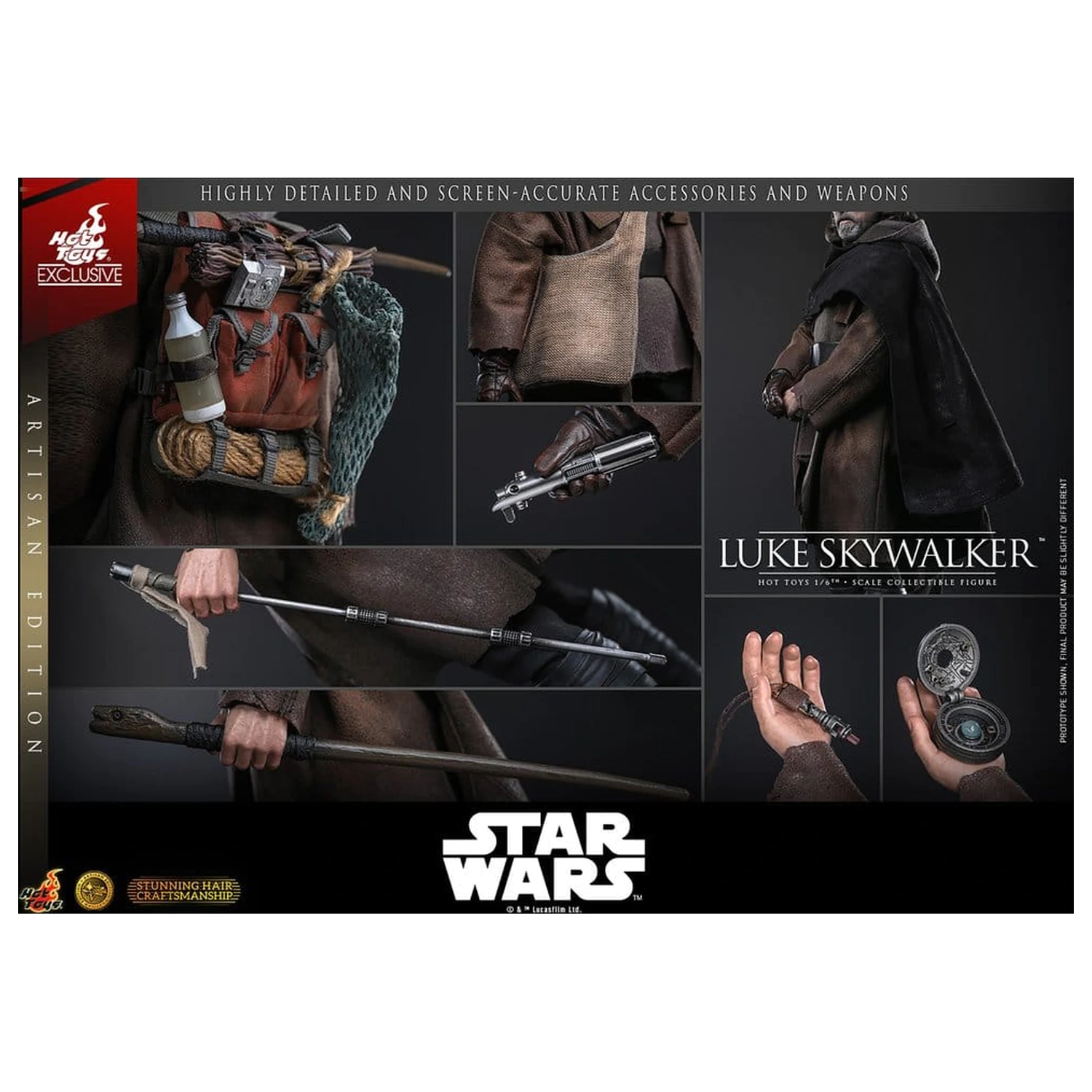 Star Wars: The Last Jedi Movie Masterpiece Action Figure 1/6 Luke Skywalker (Artisan Edition) 29 cm product photo