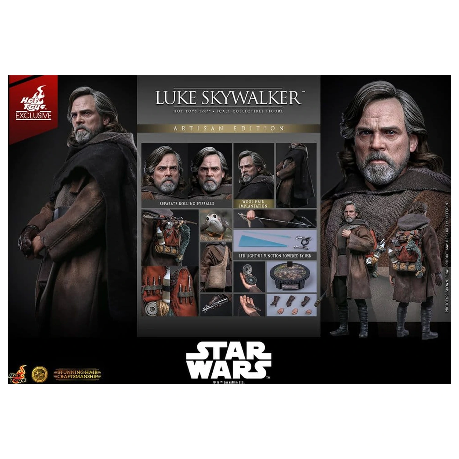 Star Wars: The Last Jedi Movie Masterpiece Action Figure 1/6 Luke Skywalker (Artisan Edition) 29 cm product photo