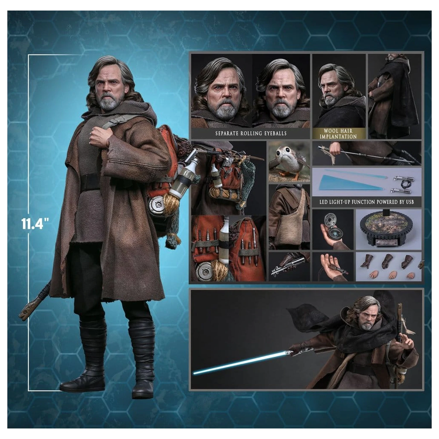 Star Wars: The Last Jedi Movie Masterpiece Action Figure 1/6 Luke Skywalker (Artisan Edition) 29 cm product photo