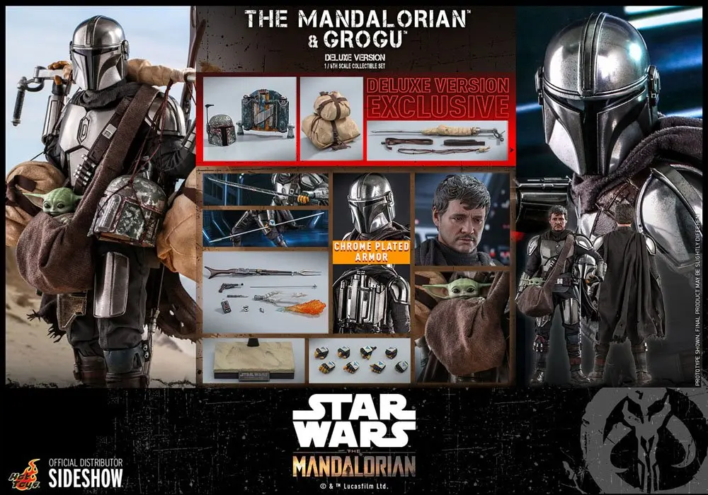 Star Wars The Mandalorian Action Figure 2-Pack 1/6 The Mandalorian &amp; Grogu Deluxe Version 30 cm product photo