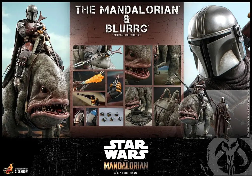 Star Wars The Mandalorian Action Figure 2-Pack 1/6 The Mandalorian &amp; Blurrg 37 cm product photo
